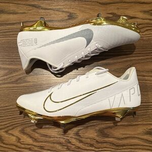 Size 13 Nike Lunar Vapor Ultrafly Elite 3 Baseball Cleats White/Gold CJ7577-101